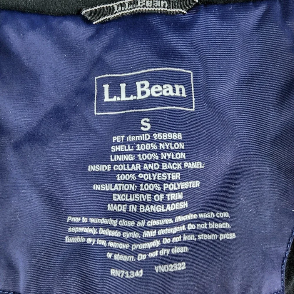 L.L. Bean Primaloft Utility Jacket Field Coat Men's Small‎ Navy Blue Full Zip